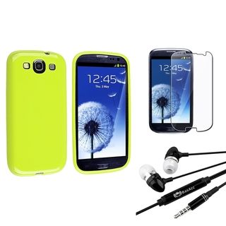 Light Green BasAcc Case/Anti Scratch Screen Protector/Headset for