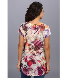 seven7 jeans abstract floral sublimation shirttail raglan