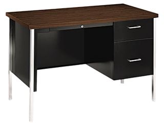 34000 Series Right Pedestal Desk, 45 1/4w x 24d x 29 1/2h, Columbian Walnut/Blk