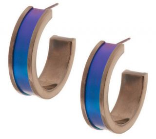 Mirell Titanium 1 1/2 Colored Hoop Earrings —
