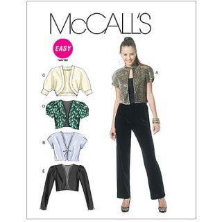 McCall's Pattern Misses' Shrugs, AX5 (4, 6, 8, 10, 12)