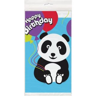 Plastic Birthday Panda Table Cover, 84" x 54"