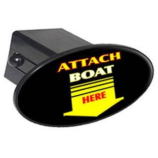 Attach Boat Here, Arrow 2" Oval Tow Trailer Hitch Cover Plug Insert