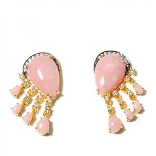 Rarities: Fine Jewelry with Carol Brodie Pink Opal and White Zircon Vermeil Eas   7875876
