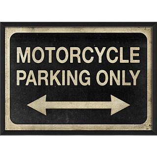 The Artwork Factory Motorcycle Parking Only Framed Textual Art