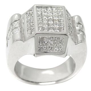 14K White Gold 2 4/5ct TDW Pave Princess cut Diamond Ring (H I, I1 I2