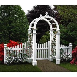 New England Arbors Two 4 ft. Cottage Picket Vinyl Arbor Wings