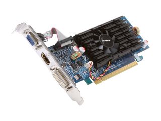 GIGABYTE GeForce 210 DirectX 10.1 GV N210OC 512I 512MB 64 Bit GDDR2 PCI Express 2.0 x16 HDCP Ready Video Card