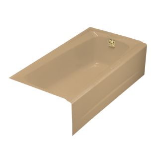 KOHLER Mendota Mexican Sand Cast Iron Rectangular Skirted Bathtub with Right Hand Drain (Common: 32 in x 60 in; Actual: 16.25 in x 32 in x 60 in)