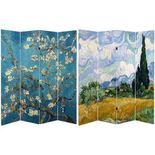 71 x 63 Tall Almond Blossoms / Wheat Field 4 Panel Room Divider by