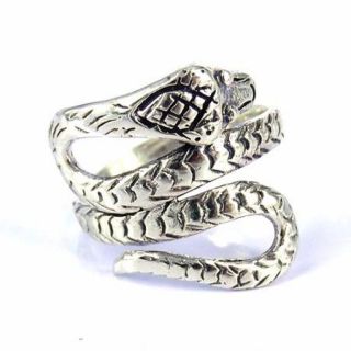 Cobra Snake Coil Wrap Around .925 Silver Ring (Thailand) Size 8