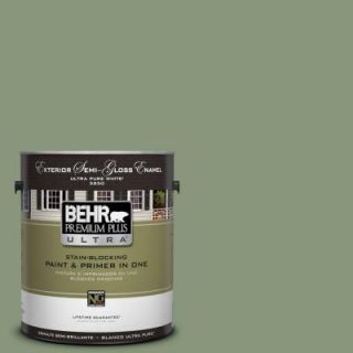 BEHR Premium Plus Ultra 1 gal. #S390 5 Laurel Tree Semi Gloss Enamel Exterior Paint 585301