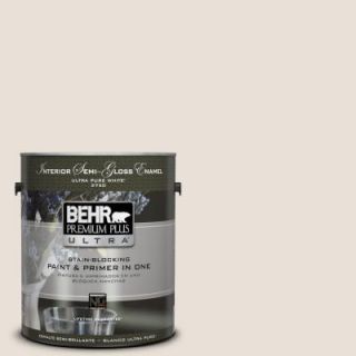 BEHR Premium Plus Ultra 1 gal. #730C 1 White Clay Semi Gloss Enamel Interior Paint 375001