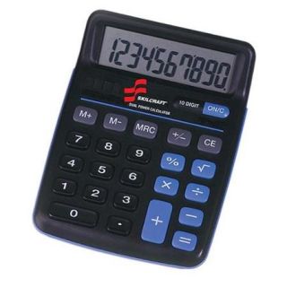 Skilcraft 10 digit Calculator   10 Character[s]   Solar, Battery Powered   Black (NSN4844580)