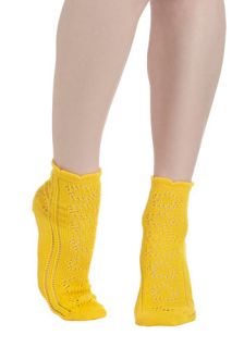 Knit Must Be Love Socks in Yellow  Mod Retro Vintage Socks