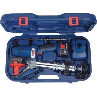 Lincoln Industrial PowerLuber Cordless Grease Gun with 2 Batteries — 14.4 Volts, 7,500 PSI, Model# 1442  Cordless Grease Guns   Accessories