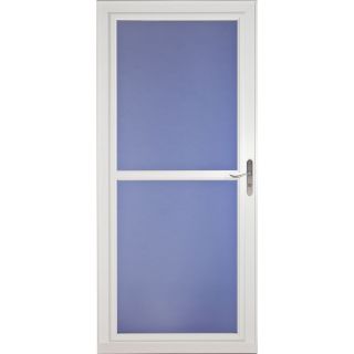 LARSON Tradewinds White Full View Tempered Glass Aluminum Retractable Screen Storm Door (Common: 81 in; Actual: 79.75 in)