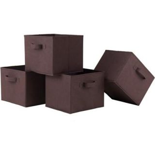 Foldable Fabric Baskets, Chocolate, Set of 4