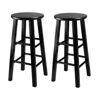 Winsome Wood Set of 2 Black 24.2 in Counter Stools
