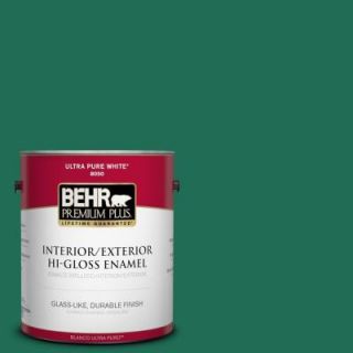 BEHR Premium Plus 1 gal. #P430 7 Sparkling Emerald Hi Gloss Enamel Interior/Exterior Paint 830001