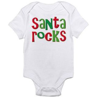 CafePress Newborn Baby Christmas Santa Rocks Bodysuit