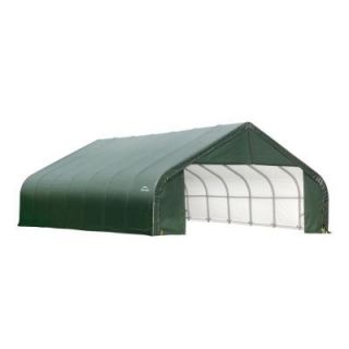 ShelterLogic 30 ft. x 28 ft. x 20 ft. Green Steel and Polyethylene Garage without Floor 86071.0