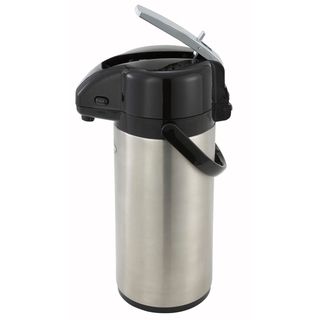 Winco 3 liter Steel Vacuum insulated Lever top Airport Coffee Server