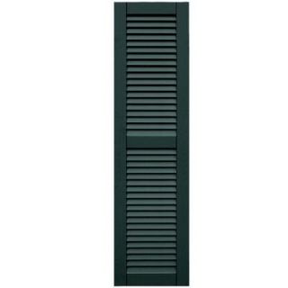 Winworks Wood Composite 15 in. x 57 in. Louvered Shutters Pair #638 Evergreen 41557638