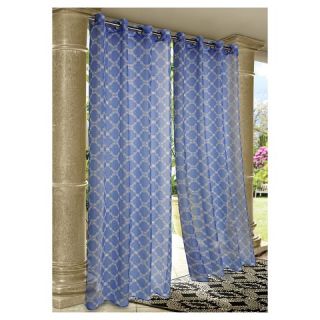 Outdoor Décor Wrought Iron Indoor/Outdoor Sheer Curtain Panel   Grey