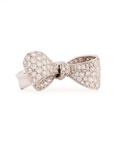 Mimi So Bow Mid Size 18k White Gold Diamond Ring