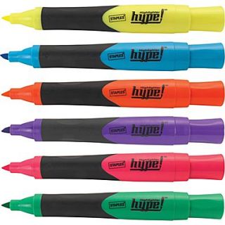 Hype!™Gripped Tank Highlighters, Assorted, 6/Pack