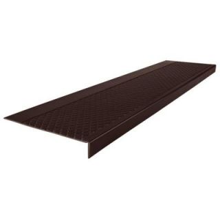 ROPPE Diamond Profile Brown 12 in. x 60 in. Square Nose Stair Tread 60302P110