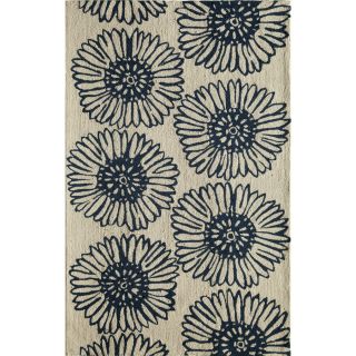 Rugs America Gramercy Navy Daisy Rectangular Indoor Tufted Area Rug (Common: 8 x 10; Actual: 90 in W x 114 in L)