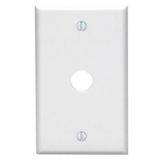 Leviton 1 Gang 0.625 in. Hole Device Telephone/Cable Wall Plate, White R52 88017 00W