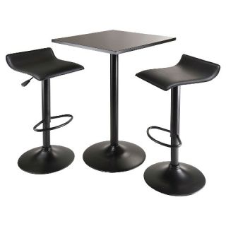 Obsidian 3 Piece Set Pub Table Counter Height with Air Lift Adjustable
