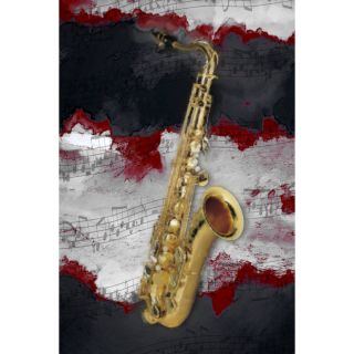 Jazz Sax Red by Scott J. Menaul Graphic Art on Wrapped Canvas by