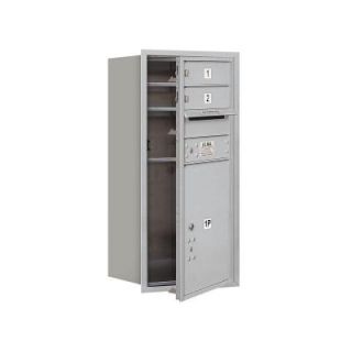Salsbury Industries 3700 Series 34 in. 9 Door High Unit Aluminum Private Front Loading 4C Horizontal Mailbox with 2 MB1 Doors/1 PL5 3709S 02AFP