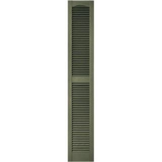 Builders Edge 12 in. x 72 in. Louvered Vinyl Exterior Shutters Pair in #282 Colonial Green 010120072282
