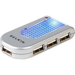 Belkin Hi Speed USB 2.0 4 Port Lighted Hub (Silver) F5U403