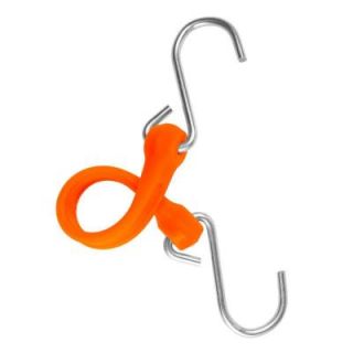 The Perfect Bungee 7 in. EZ Stretch Polyurethane Bungee Strap with Stainless Steel S Hooks (Overall Length: 12 in.) in Orange PBSH12NG