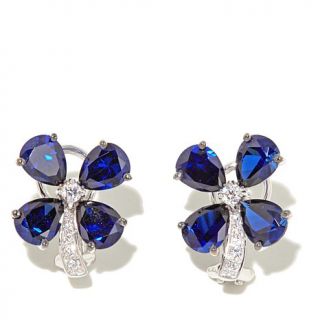 Jean Dousset 6.23ct Absolute™ Created Blue Sapphire Sterling Silver Flora   8068887