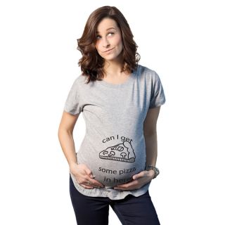 Womens Maternity Can I Get Some Pizza in Here Cotton T shirt