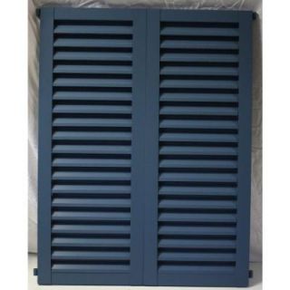 POMA 52 in. x 51.75 in. Pair of Colonial Louvered Hurricane Shutters 8002 cdb 005