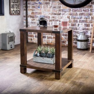 Furniture of America Thorne Antique Oak Industrial End Table