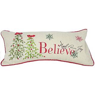 Xia Home Fashions Holiday Believe with Christmas Tree Bolster Pillow
