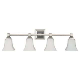 American Foursquare Polished Nickel 4 light Vanity Fixture
