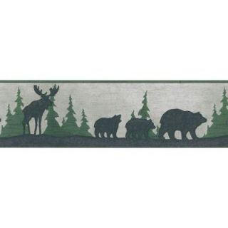 Brewster 6.75 in. H x 12 in. W Mountain Animal Silhouettes Border Sample 145B03849SAM