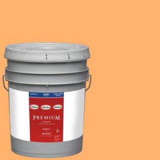 Glidden Premium 5 gal. #HDGO41 Juicy Cantaloupe Satin Latex Interior Paint with Primer HDGO41P 05SA