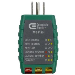 Commercial Electric Tools Outlet Tester   Green MS112H