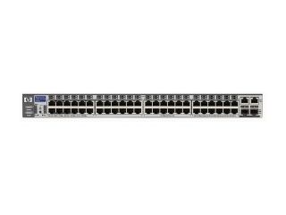 HP J8165A 10/100Mbps + 1000Mbps ProCurve Switch 2650 PWR 48 RJ 45 10/100 ports (IEEE 802.3 Type 10Base T, IEEE 802.3u Type 100Base T) 
1 RS 232C DB 9 console port
2 Dual Personality Ports each port can be used as eithe